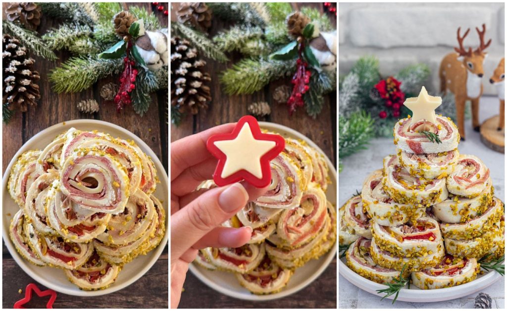 arbre de Noël apéritif avec sandwichs