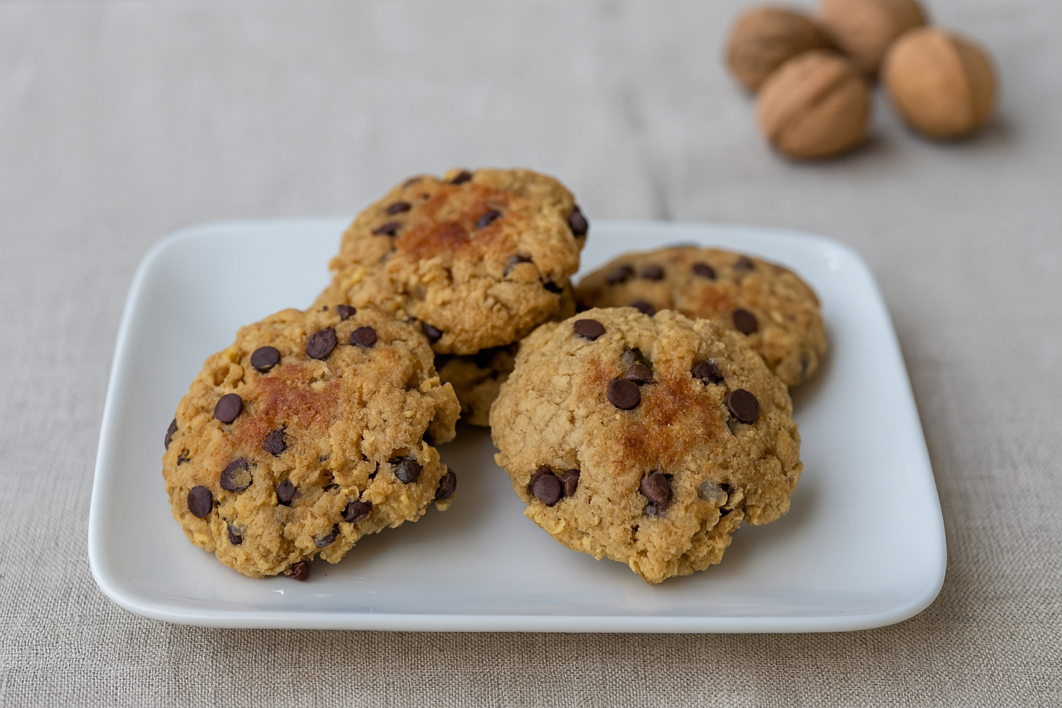 Biscuits aux pommes, noix et chocolat