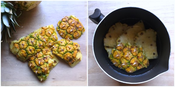 boisson avec peau d'ananas - préparation