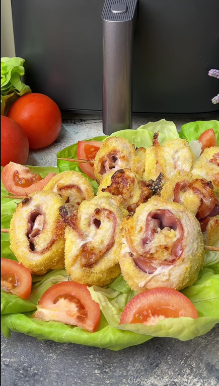 brochettes de roulades de poulet