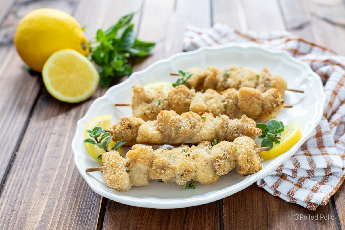 Brochettes de lotte au four