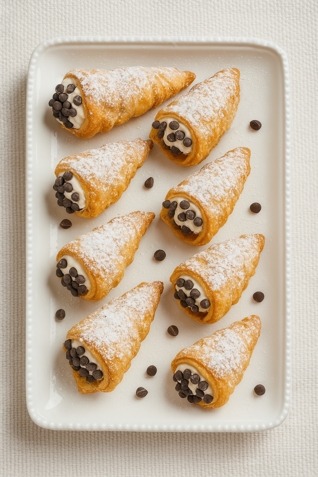 Cannoli de pâte feuilletée à la ricotta dans une friteuse à air