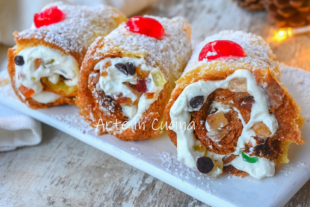 Cannoli de panettone à la cassata