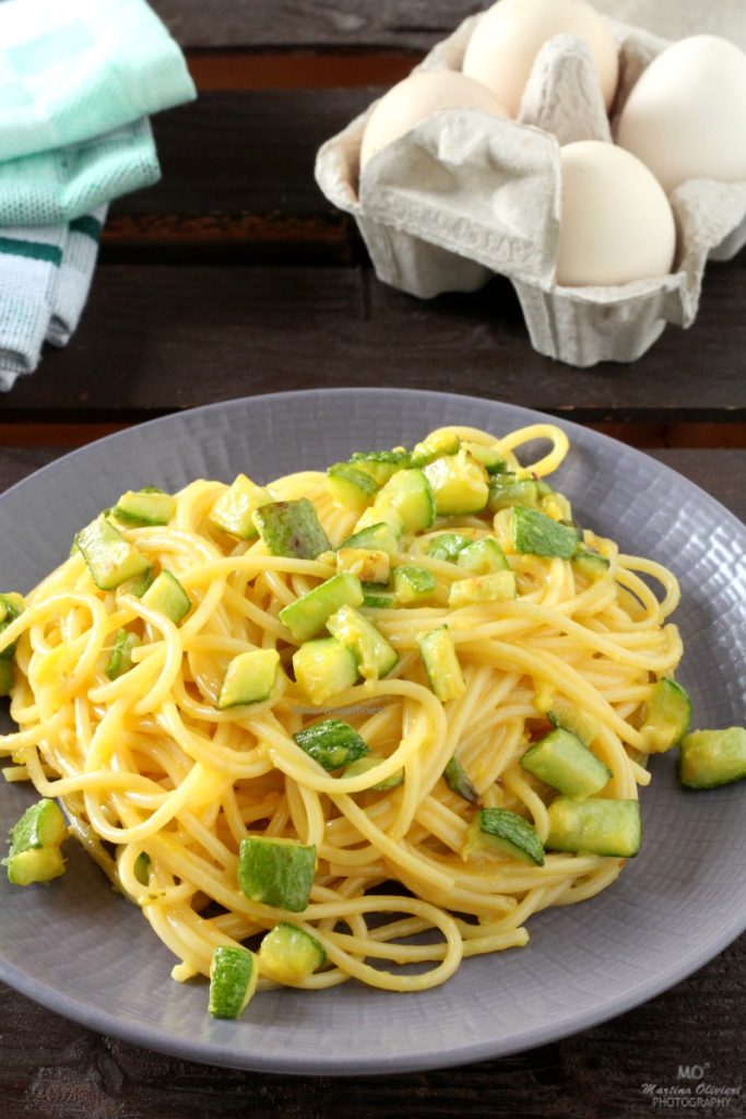 Pâtes à la carbonara de courgettes