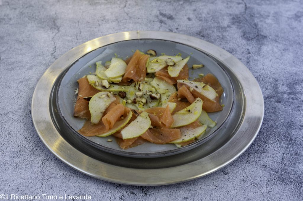carpaccio de saumon et poires