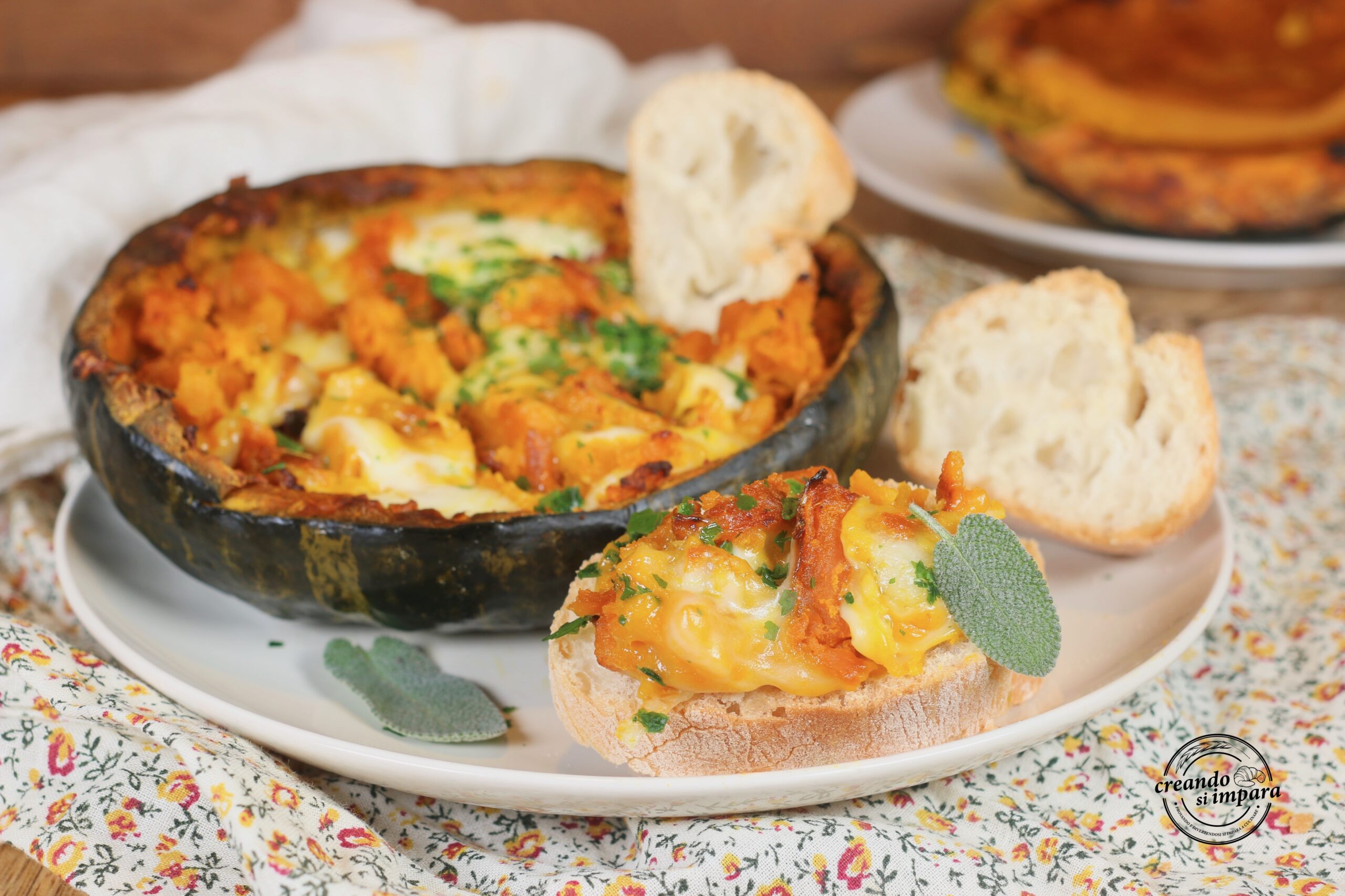 Courge et taleggio au four
