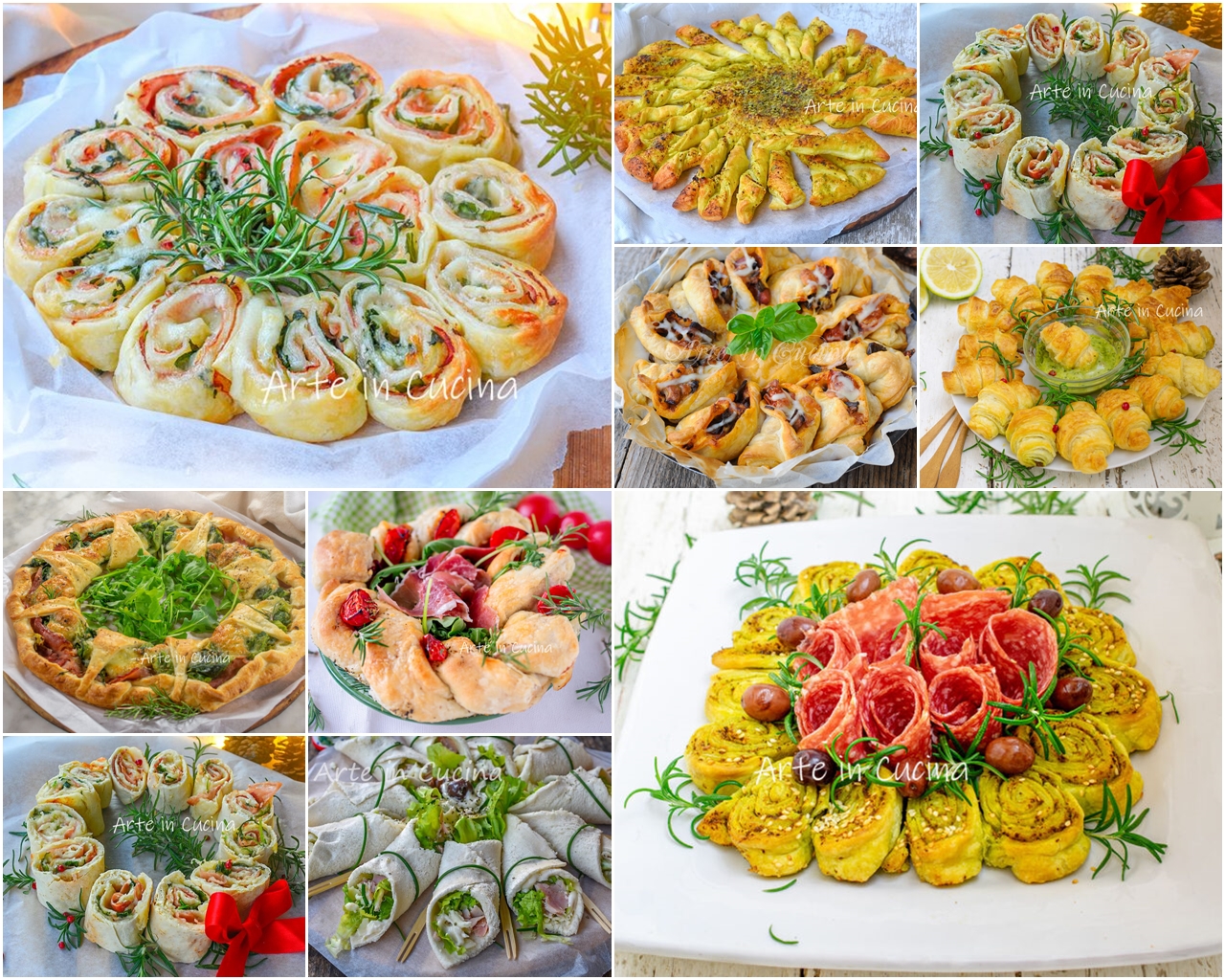 Couronnes de pâte feuilletée de Noël