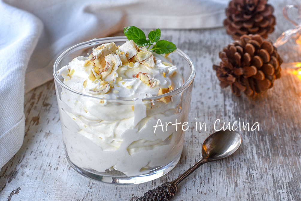 Crème au nougat dessert pour Noël ou Nouvel An