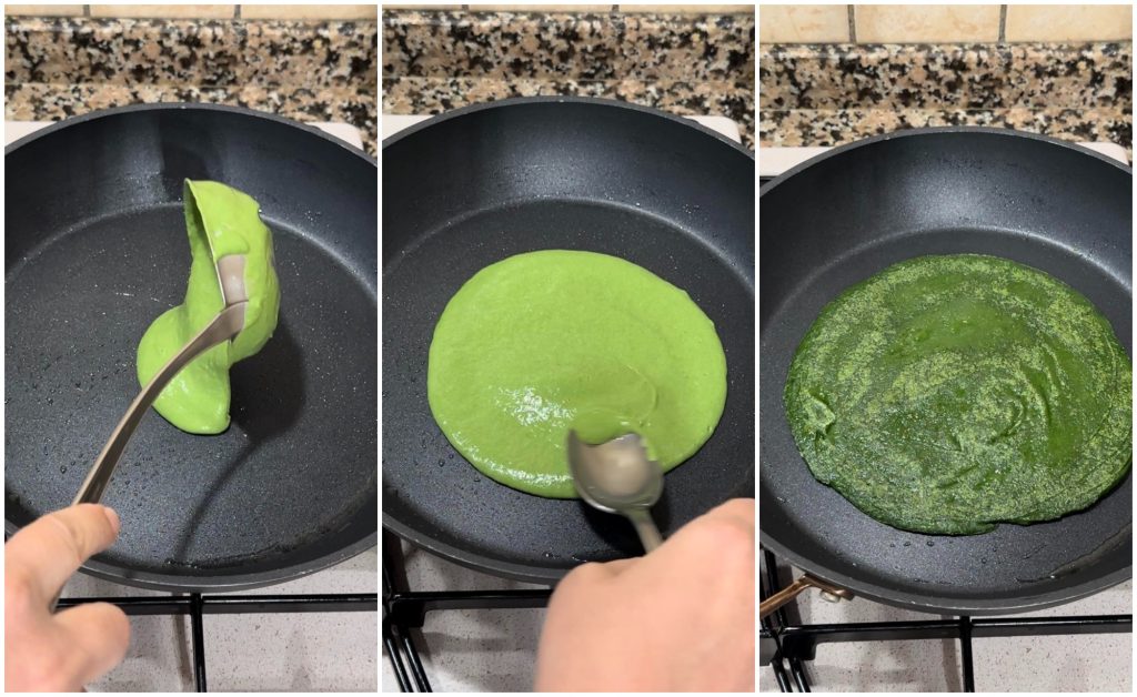 crêpes véganes aux épinards