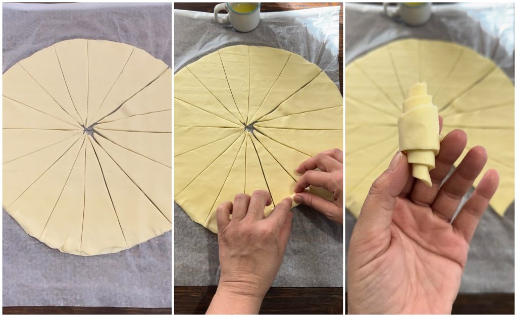 croissants de pâte feuilletée