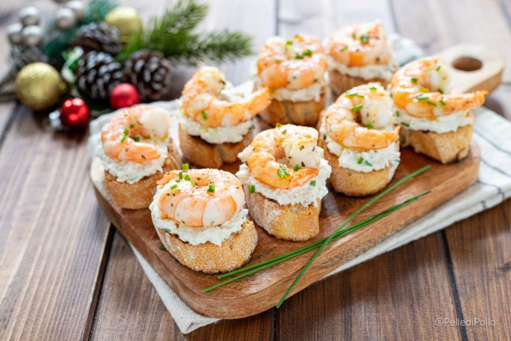 crostini à la chair de crabe