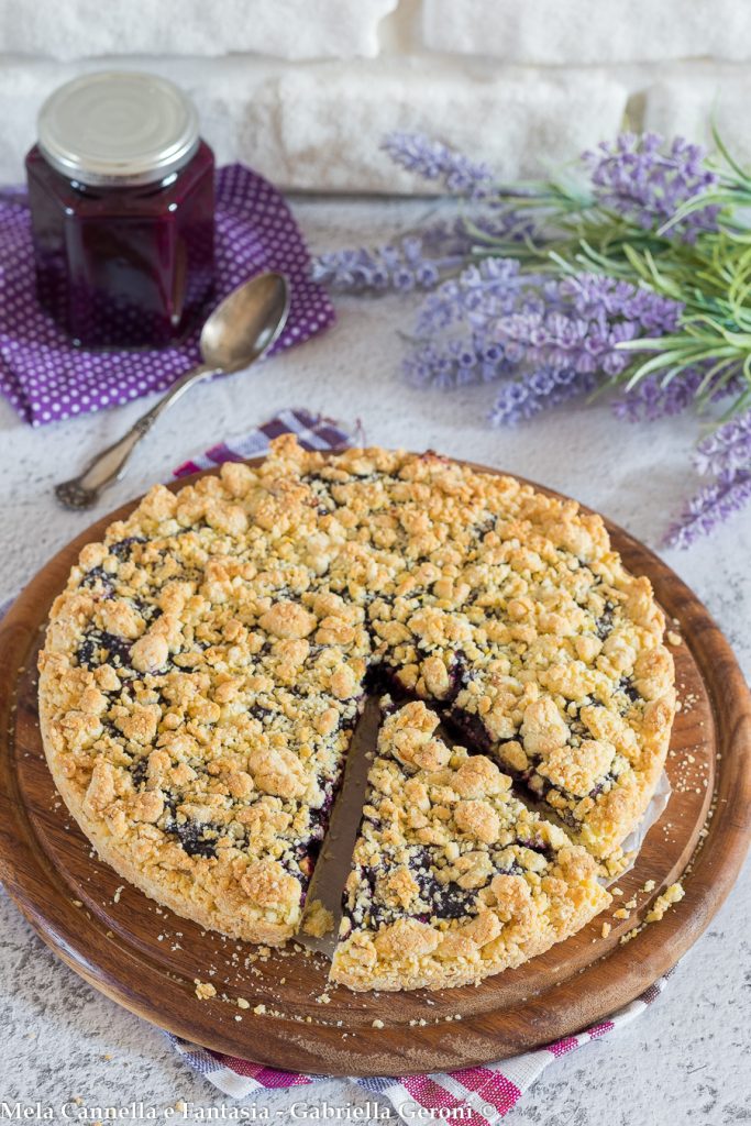 crumble à la confiture de myrtilles