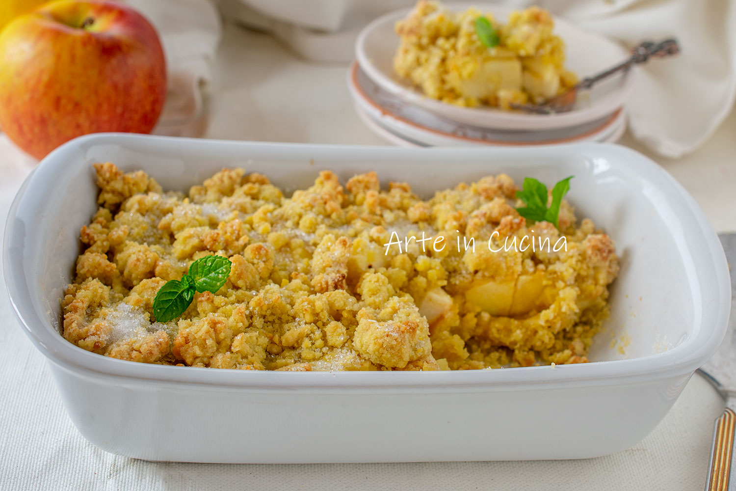 Crumble aux pommes à la cannelle sans beurre