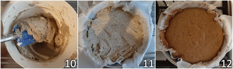 d. cuire le gâteau au sarrasin du haut adige au four