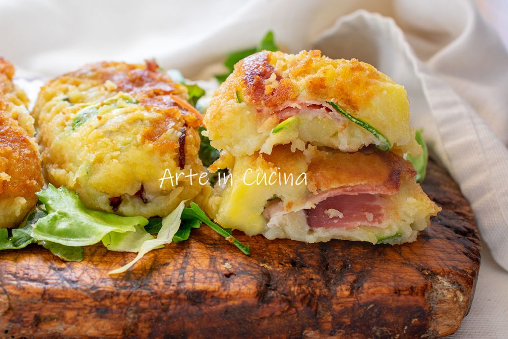 Fagottinis de pommes de terre jambon et courgettes