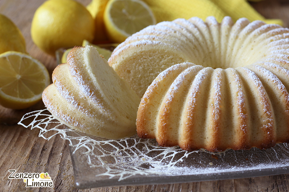 gâteau au citron coupé