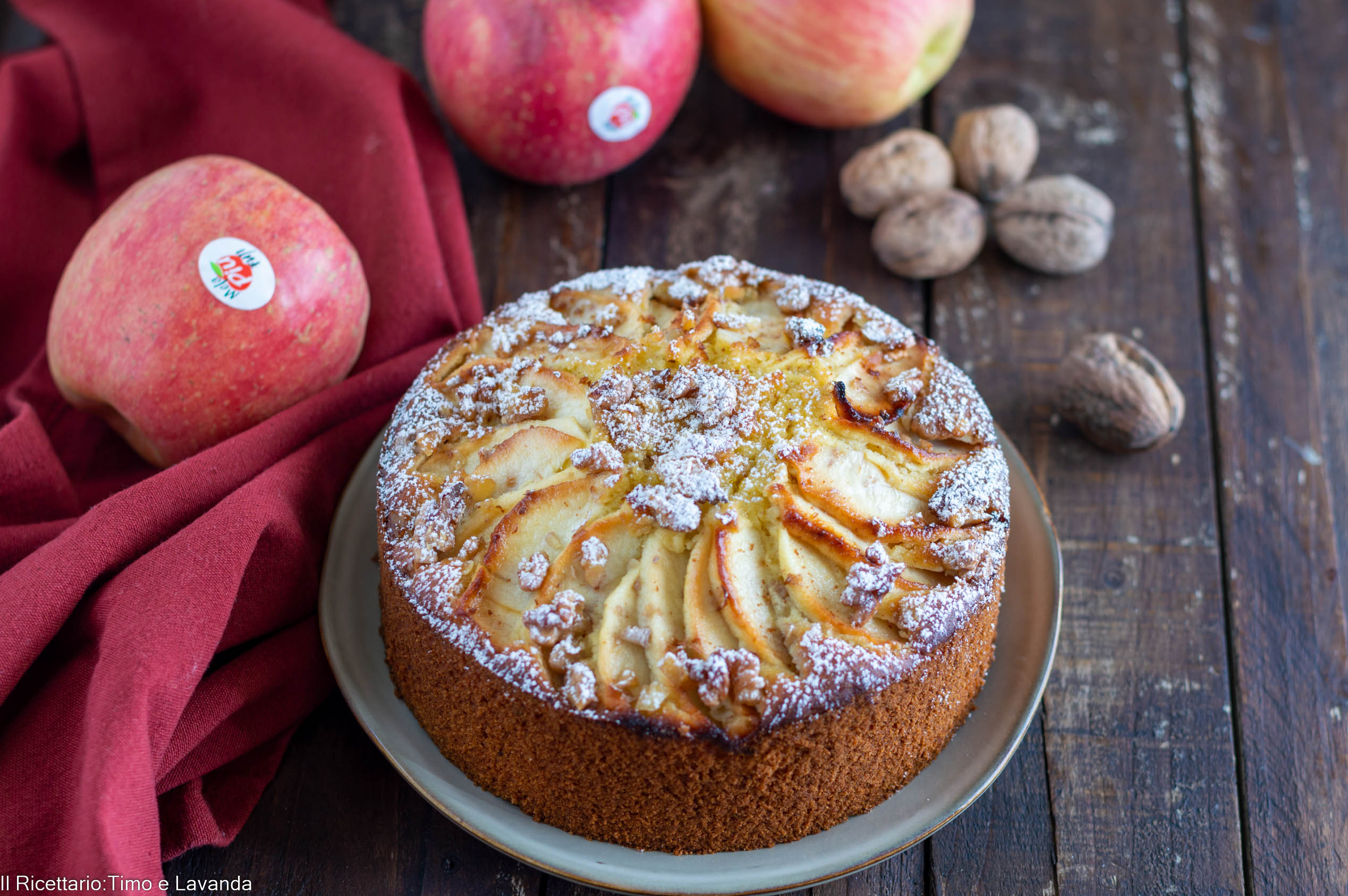 Gâteau aux pommes et aux noix