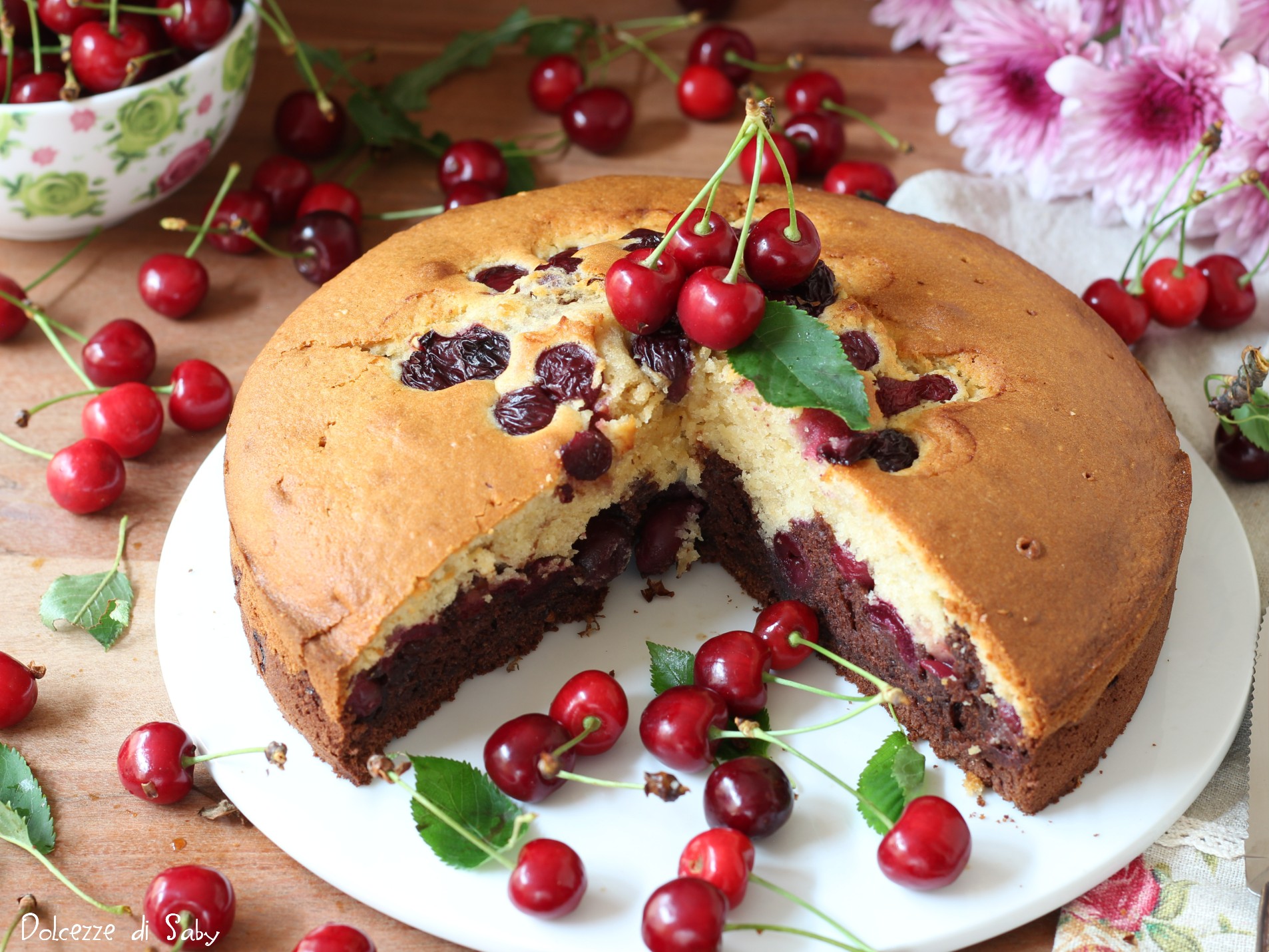 Gâteau aux cerises et cacao