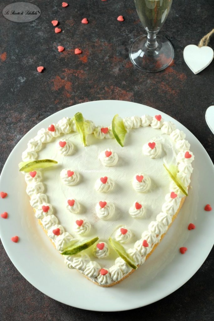Gâteau cœur au prosecco et citron vert