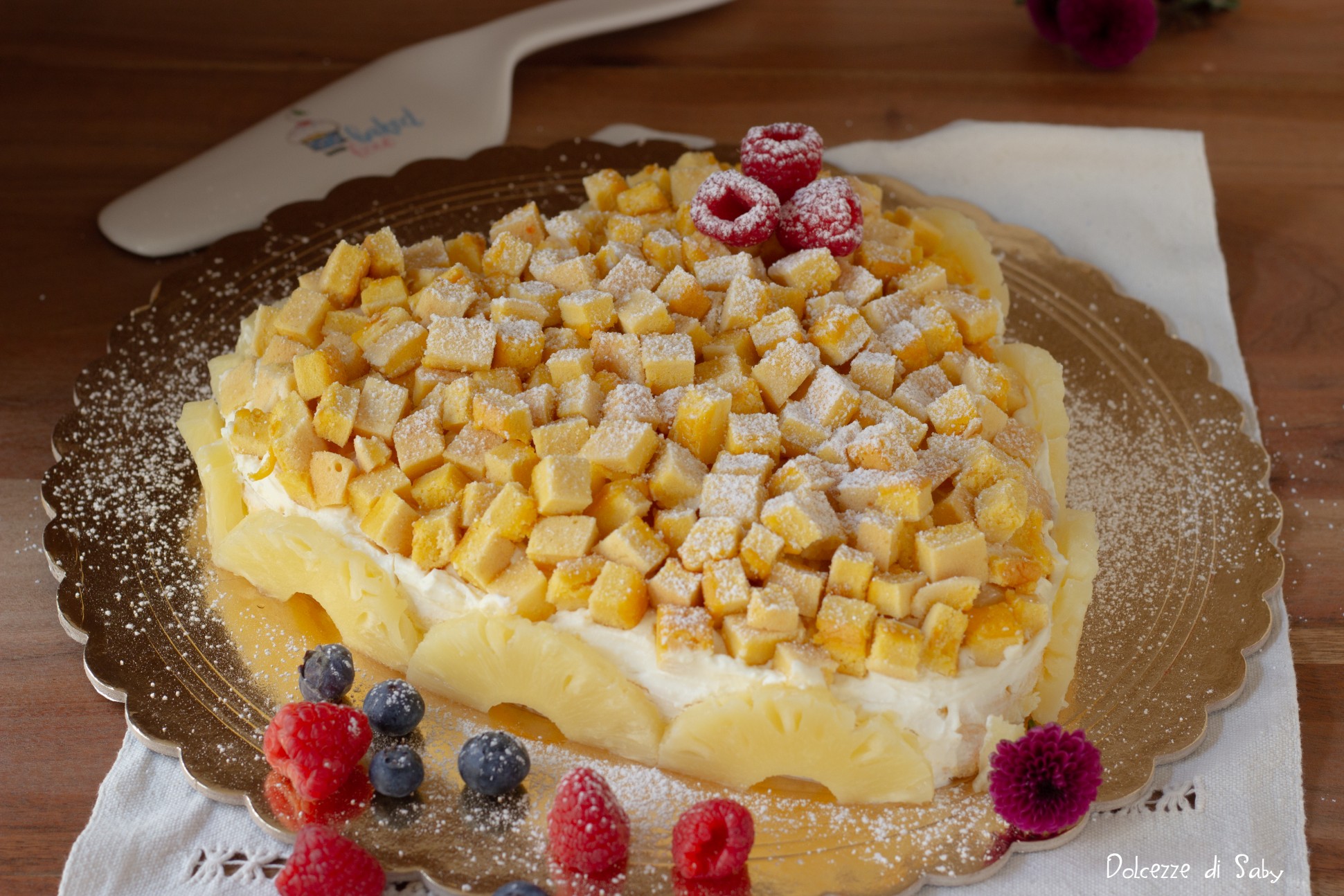 Gâteau mimosa à la ricotta et à l&rsquo;ananas