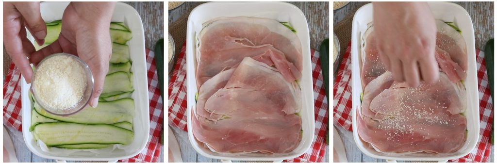 gratin courgettes, jambon et fromage