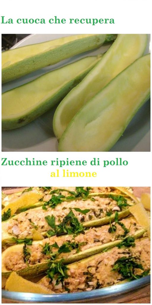 Courgettes farcies au poulet et citron
