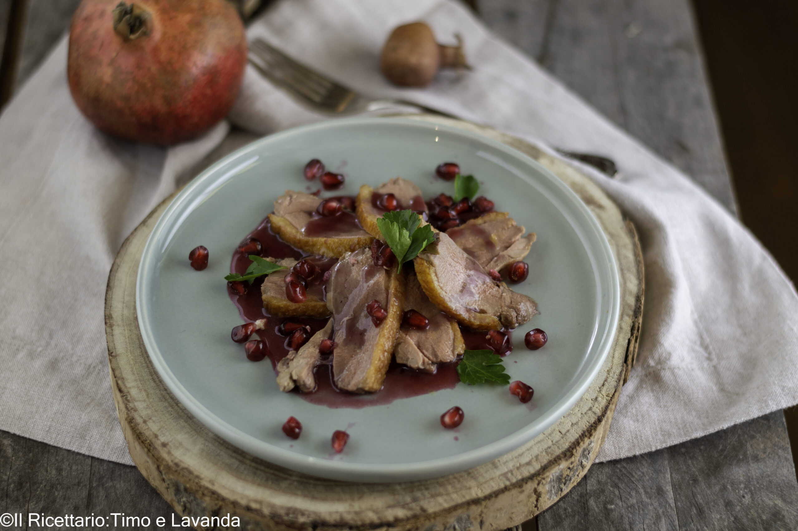 Magret de canard à la grenade