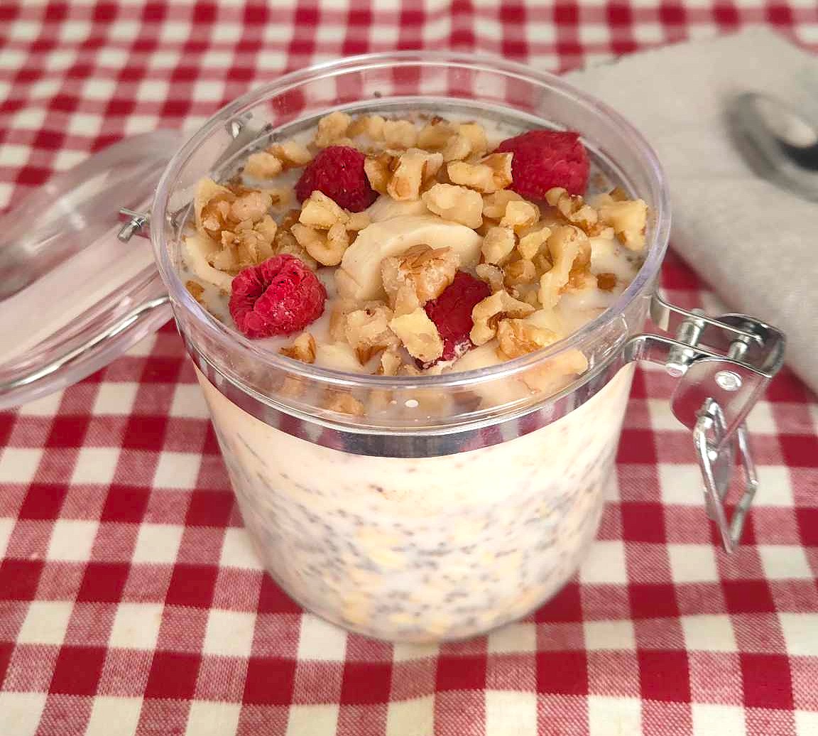 OVERNIGHT OATS avec Yaourt et fruits : Recette Facile Sans Cuisson (500g)