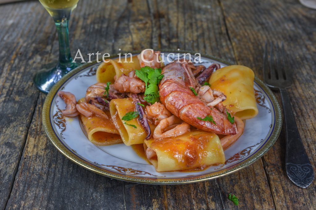 Paccheri crémeux aux gambas au mousseux
