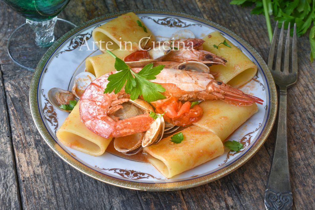 Paccheri aux crevettes et gambas