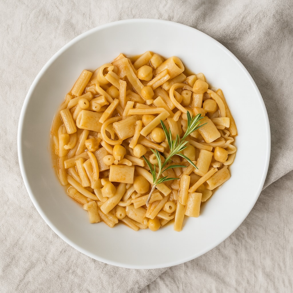 pâtes et pois chiches