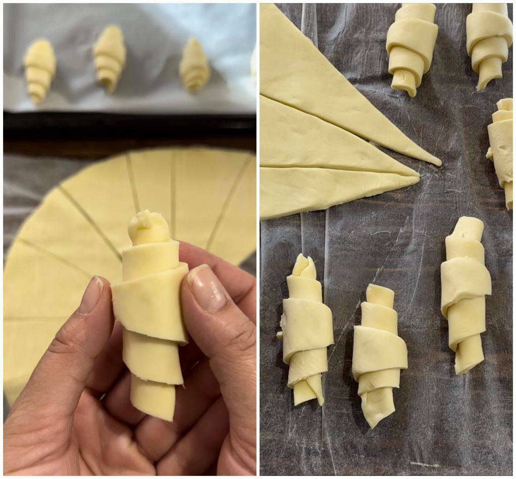croissants de pâte feuilletée rapides