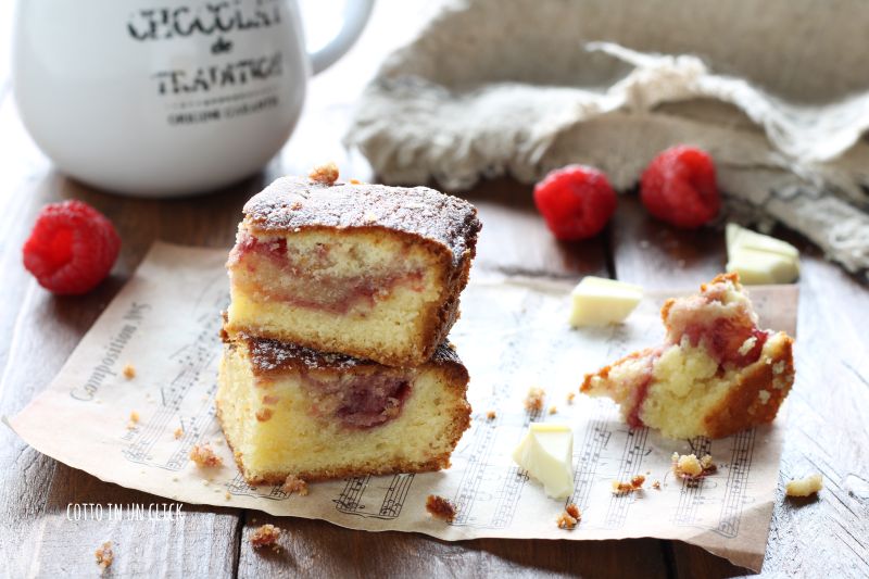 brownies chocolat blanc et framboises
