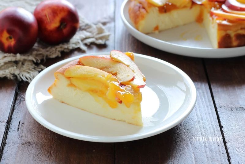 Cheesecake cuite aux pêches