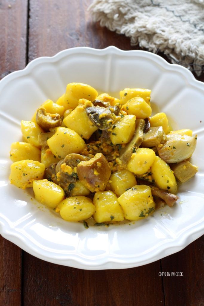 gnocchis au safran et champignons