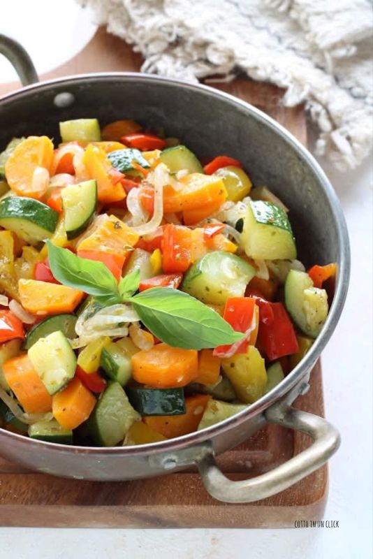 préparation des légumes croquants à la poêle