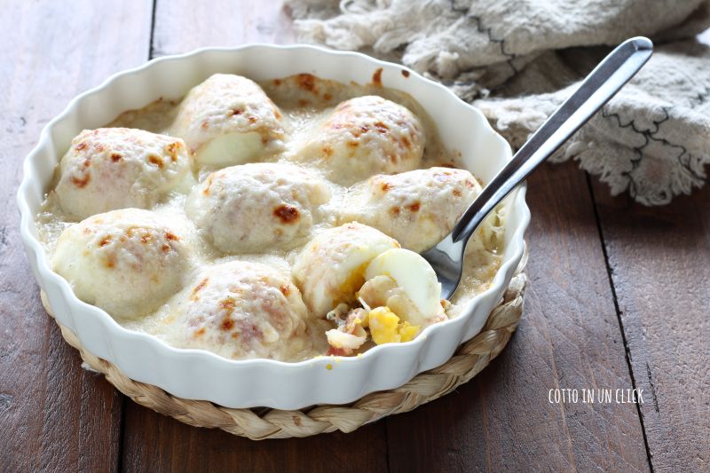 œufs durs gratinés avec béchamel