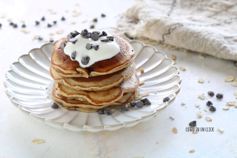 pancakes à l'avoine et pépites de chocolat