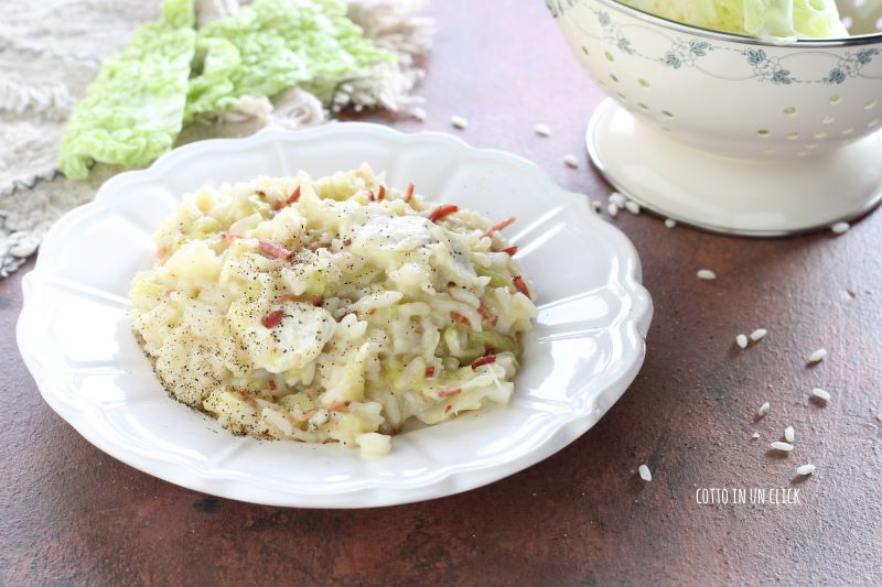 risotto chou vert, speck et brie en cocotte-minute