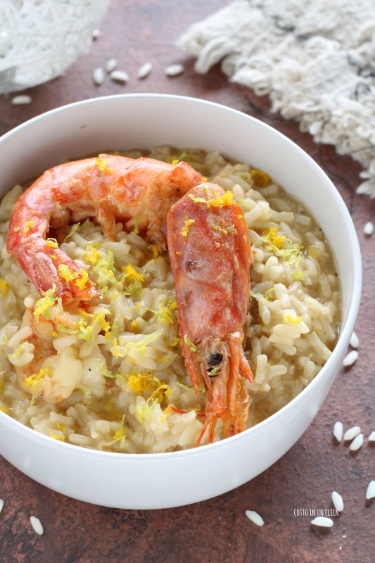risotto aux crevettes et agrumes en cocotte-minute