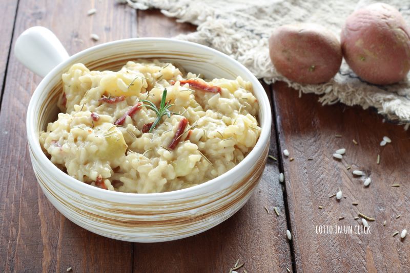 risotto pommes de terre et speck en cocotte-minute