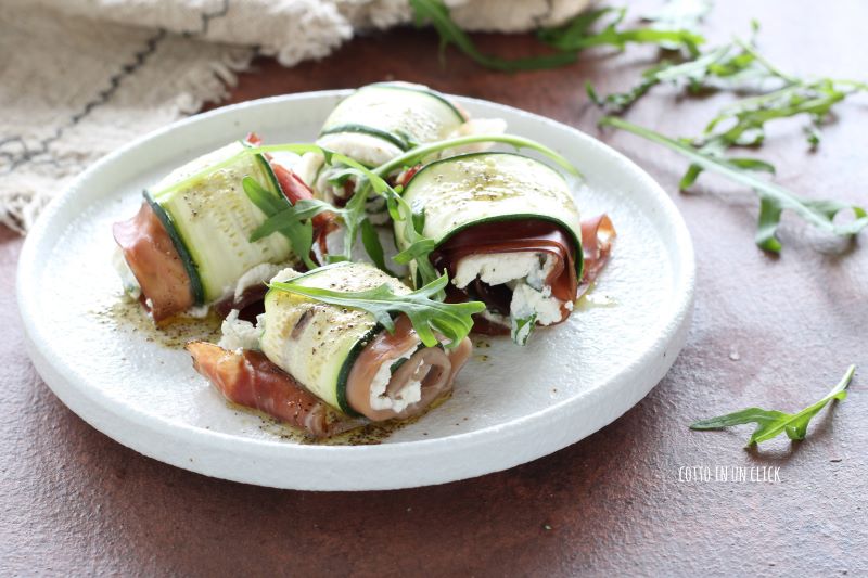 roulés de courgettes jambon et fromage