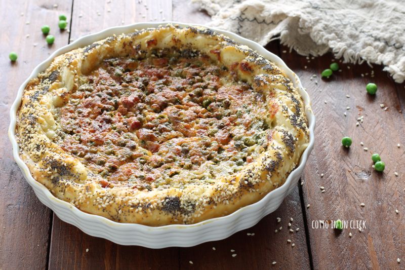 tarte salée petits pois et lardons
