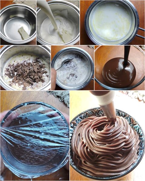 préparation de la crème ganache