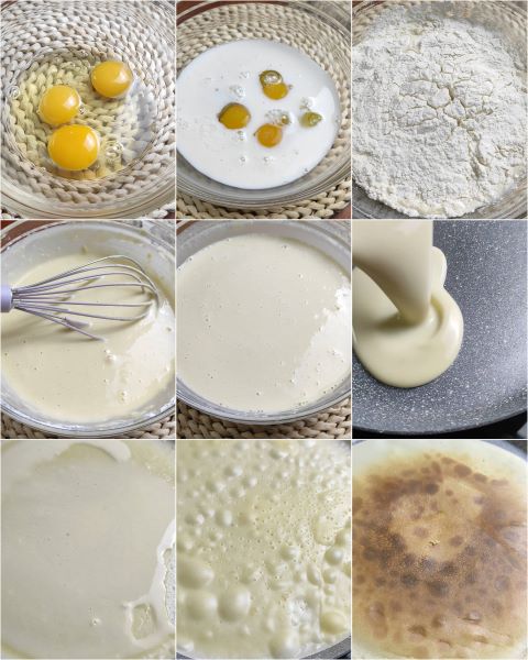 préparation de la pâte pour crêpes