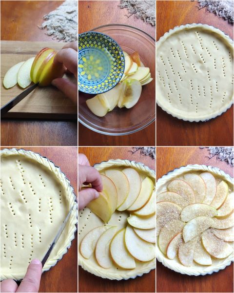 préparation de la tarte aux pommes