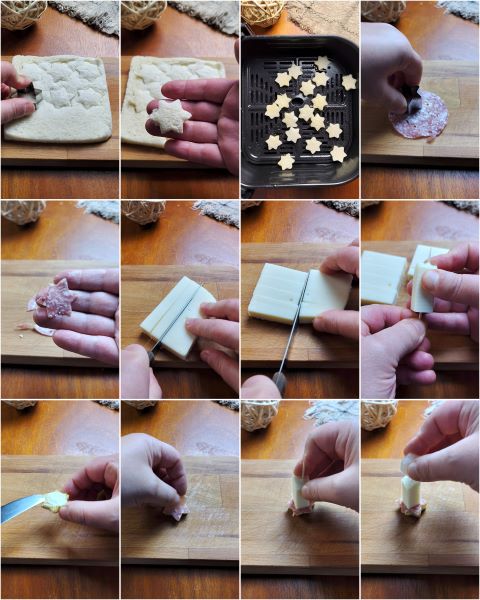 préparation des bougies de Noël salées