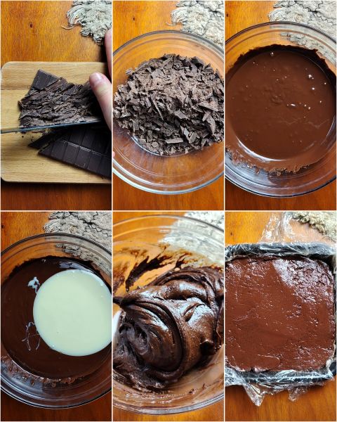 préparation des fudge au chocolat