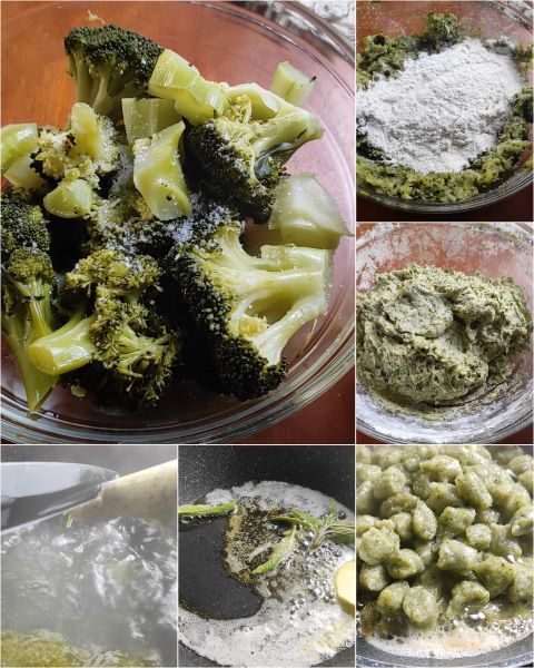 préparation des gnocchis de brocolis