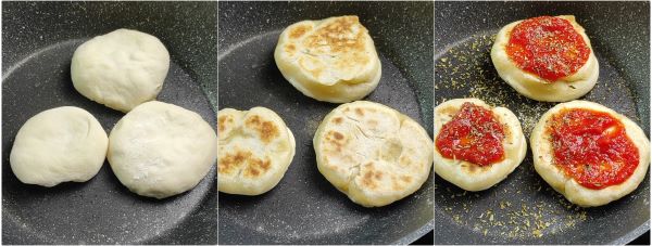 préparation des petits pains à la pizzaiola